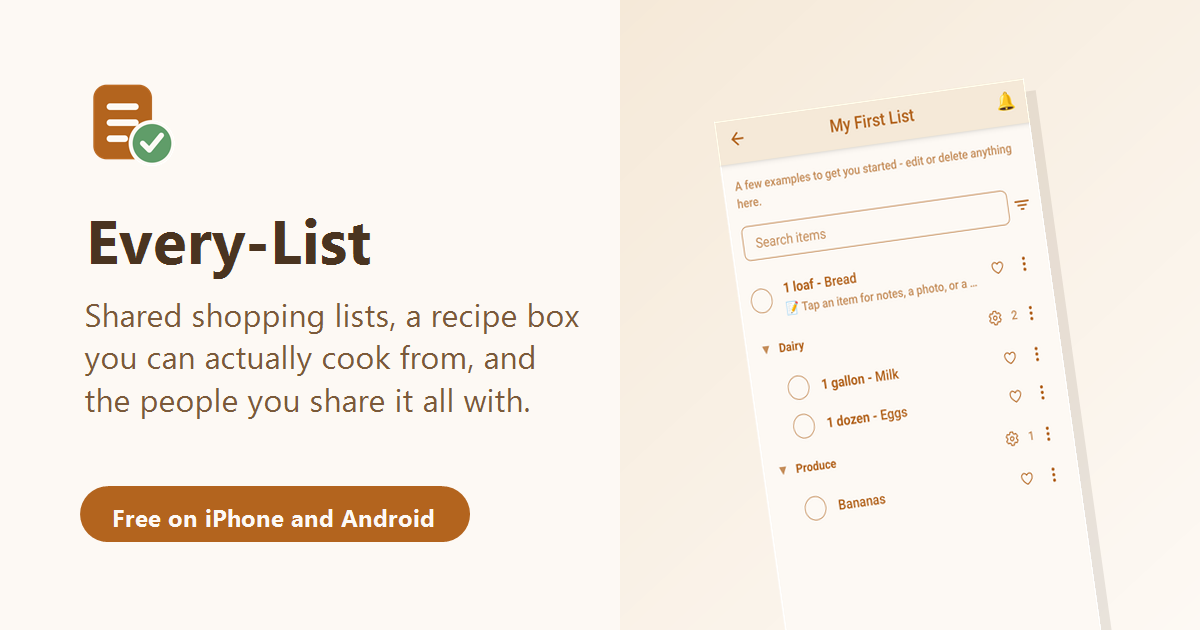 I built a shared listing app for my family to use for groceries, tasks, and recipes but it doesn't a